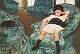 Little Girl in a Blue Armchair 1878 by Mary Cassatt